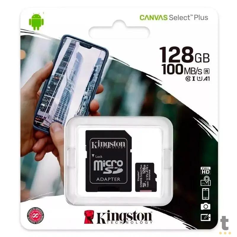 Cartão De Memória 128gb Micro Sd Card Kingston Cl 10 - SDCS2/128GB Truedata